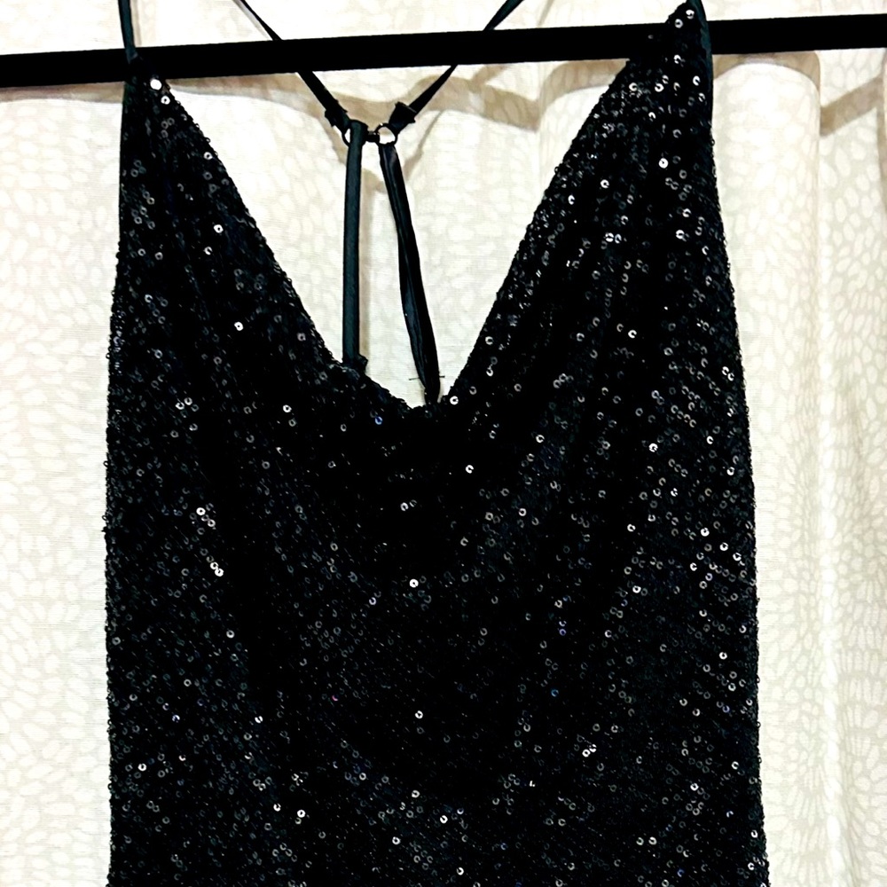 NWT! Mustard Seed black sequin mini cocktail dress! Prestine condition!